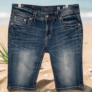 Miss Me denim Bermuda shorts